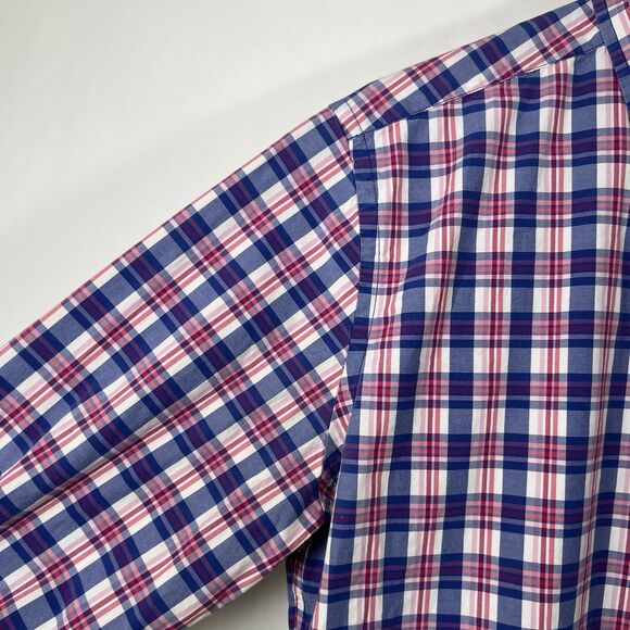 Southern Tide Classic Fit Button Down Shirt Mens Size Medium Blue Pink Plaid LS - Picture 6 of 11
